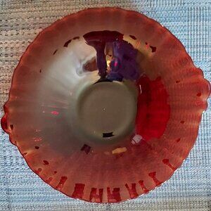 Anchor Hocking Old Cafe Pattern Ruby Red Bowl